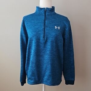 Under Armour Heathered Blue Teal Zip-Up Sweatshirt